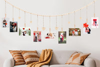 Wall Hanging Photo Display Wooden Beads Garland Photo Holders