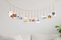 Wall Hanging Photo Display Wooden Beads Garland Photo Holders