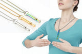 3Pcs Mindfulness Breathing Necklace Stainless Steel Breathe Pendant Meditation Tools