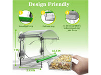 Window Bird Feeder with Detachable Seed Tray for Small Birds