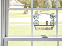 Window Bird Feeder with Detachable Seed Tray for Small Birds