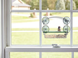 Window Bird Feeder with Detachable Seed Tray for Small Birds