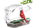 Window Bird Feeder with Detachable Seed Tray for Small Birds