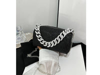 Women Allover Rhinestone Mini Crossbody Bag