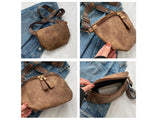 Stylish Hobo PU Leather Satchel Wide Strap Chest Bag