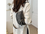Stylish Hobo PU Leather Satchel Wide Strap Chest Bag