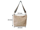 PU Leather High-Capacity Shoulder Sling Bag with Wide Strap