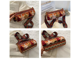 Tassel Ethnic Style Shoulder Bag Embroidery Stripe Crossbody Bag