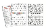 1pc Gardening and 1pc ADHD Cleaning Planner Journal with Monthly Planner Checklist