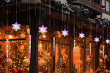 Christmas Curtain String Lights with Snowflake and Icicle Design