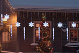 Christmas Curtain String Lights with Snowflake and Icicle Design