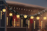 Christmas Curtain String Lights with Snowflake and Icicle Design