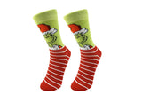 1 Pair of Grinch-Inspired Christmas Socks