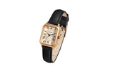 Retro Ladies Rectangular Watch with Leather Band
