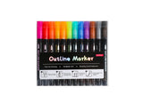 Silver Outline Double Line Pens for Drawing Art Glitter Markers