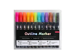 Silver Outline Double Line Pens for Drawing Art Glitter Markers