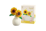 4Pcs Flower Building Blocks Pot Plant Bouquet Set with Vase