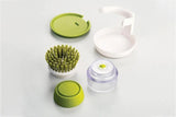 Dish Scrub Brush with Soap Dispenser Palm Scrub Washing Brush Pressing Cleaner