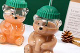 Cute Bear Shaped Glass Cup with Straw and Lid 500ML Bear Drinking Bottle