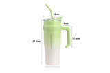 40oz Insulated Stainless Steel Tumbler with Handle and Straw