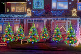 4Pcs Solar Christmas Garden Stake Light Decorative Xmas Tree with 80Pcs Strawberry Light