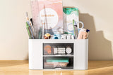 Pen Organizer with 2 Drawer Multi-Functional Pencil Holder for Desk