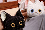 3-in-1 Pillow Blanket Hand Warmer Cat Head Shaped Cushion