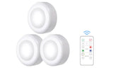 3Pcs 16-Color Wireless LED Cabinet Lights with Remote Control Set