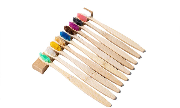 20Pcs Soft Bristles Bamboo Toothbrush Set Color Bristle Tooth Brushes Eco Friendly Natural Bamboo Toothbrush