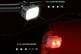 Rechargeable Bicycle Lights Set Super Bright Multi-Modes Front Light and LED Back Taillight