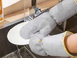 5 Pairs Kitchen Dishwashing Gloves Kitchen Wire Scrub Gloves Cleaning Gloves
