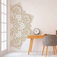 Half Mandala Flower Wall Sticker Art Decal for Living Room