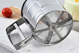 Stainless Steel Flour Sifter One Hand Press Crank Sifter for Powdered Sugar Shaker Duster