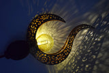 Solar Powered Garden Lights Antique Brass Hollow-Carved Metal Stake Lights