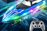 RC Boat with LED Lights 2.4Ghz Remote Control Racing Boat