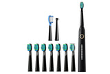 Electric Sonic Toothbrush Travel Rechargeable Ultrasonic Electric Toothbrush with 10 Brush Heads