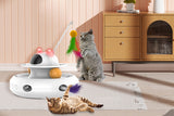 4-in-1 Rechargeable Automatic Cat Teaser Interactive Cat Toy with Laser Feather Balls