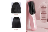 Portable Cordless Hair Straightener Brush Negative Ion Heating