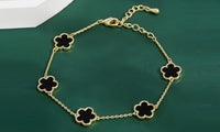 Elegant Steel Clover Charm Double Sided Bracelet