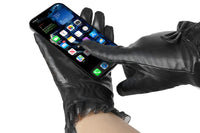 Womens Winter PU Leather Touchscreen Gloves