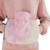 Wearable Hot Water Bottle with Furry Cover Waist Belt