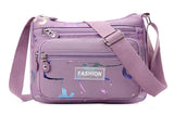 Women's Graffiti Print Zip Pocket Crossbody Bag Shoulder Bag Travel Messenger Bag