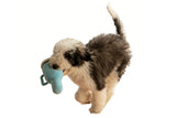 Tumbler Shaped Squeaky Dog Toy Squeaky Pet Toy with Embroidered Puppy Pattern