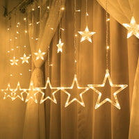 12 LED Star Shaped Romantic LED Curtain Lights Home Decor Lamp
