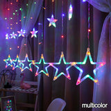 12 LED Star Shaped Romantic LED Curtain Lights Home Decor Lamp