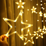 12 LED Star Shaped Romantic LED Curtain Lights Home Decor Lamp