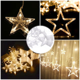 12 LED Star Shaped Romantic LED Curtain Lights Home Decor Lamp