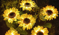 8LED Solar Powered Garden Decorations Lights Simulation Sunflower Decoration Lamp for Backyard Garden