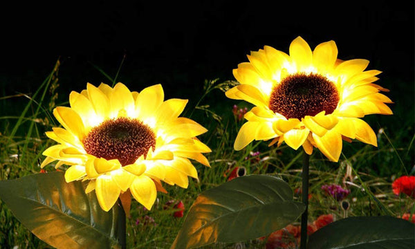 8LED Solar Powered Garden Decorations Lights Simulation Sunflower Decoration Lamp for Backyard Garden