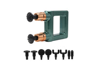 Dual Heads Muscle Massager Gun Muscle Relaxing Massager with 8 Massager Heads Green